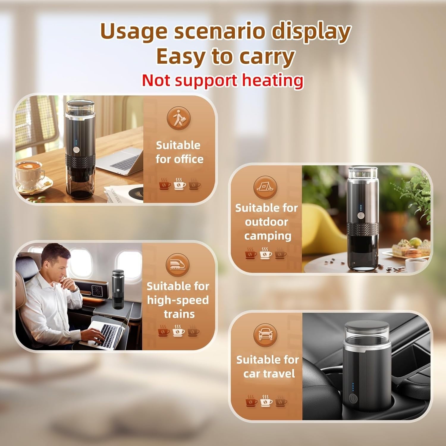 Portable Electric Espresso Maker 3-in-1 Hot Cold Brew Rechargeable