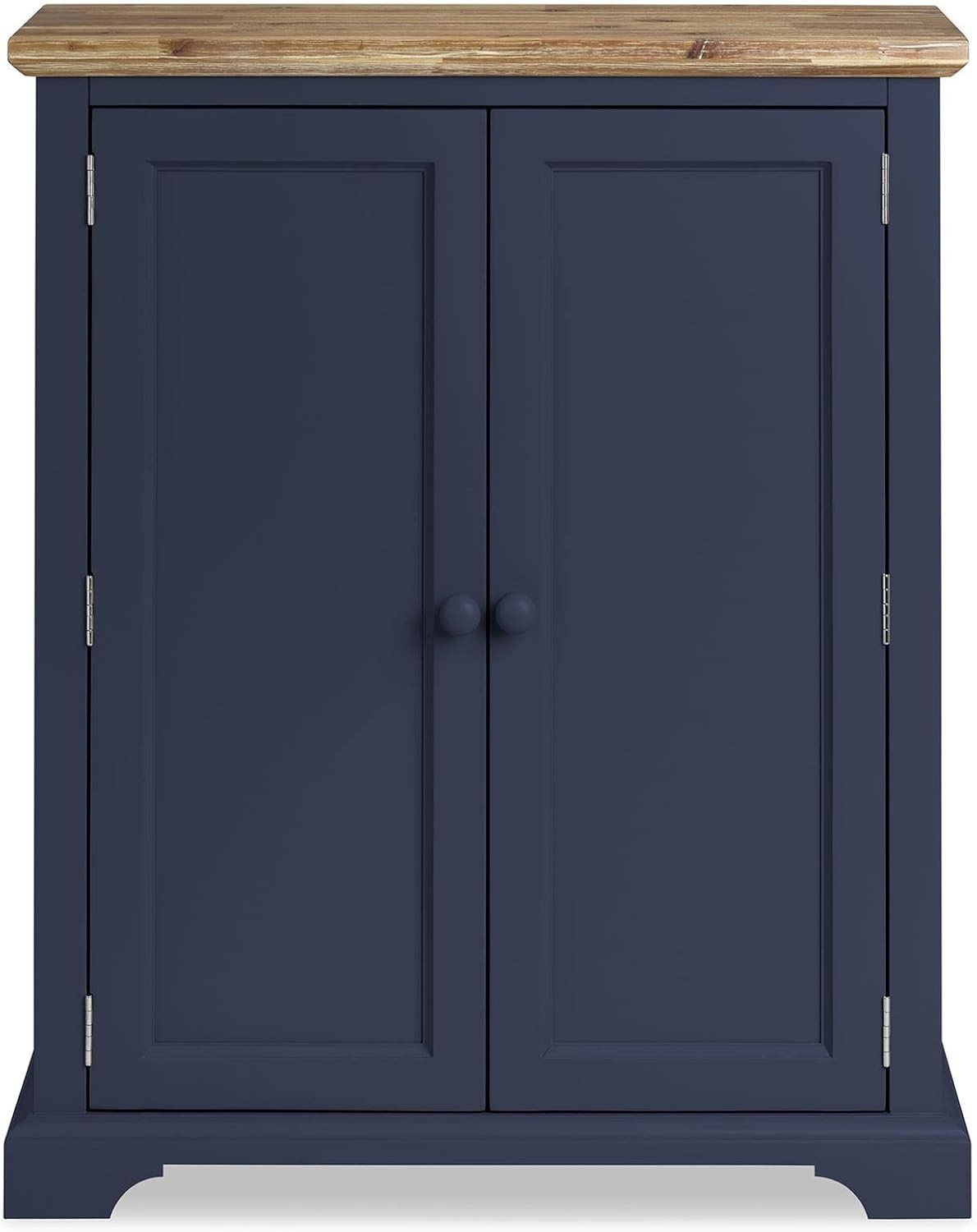 Navy Blue Wooden Shoe Cabinet with Adjustable Shelves & Airflow Doors