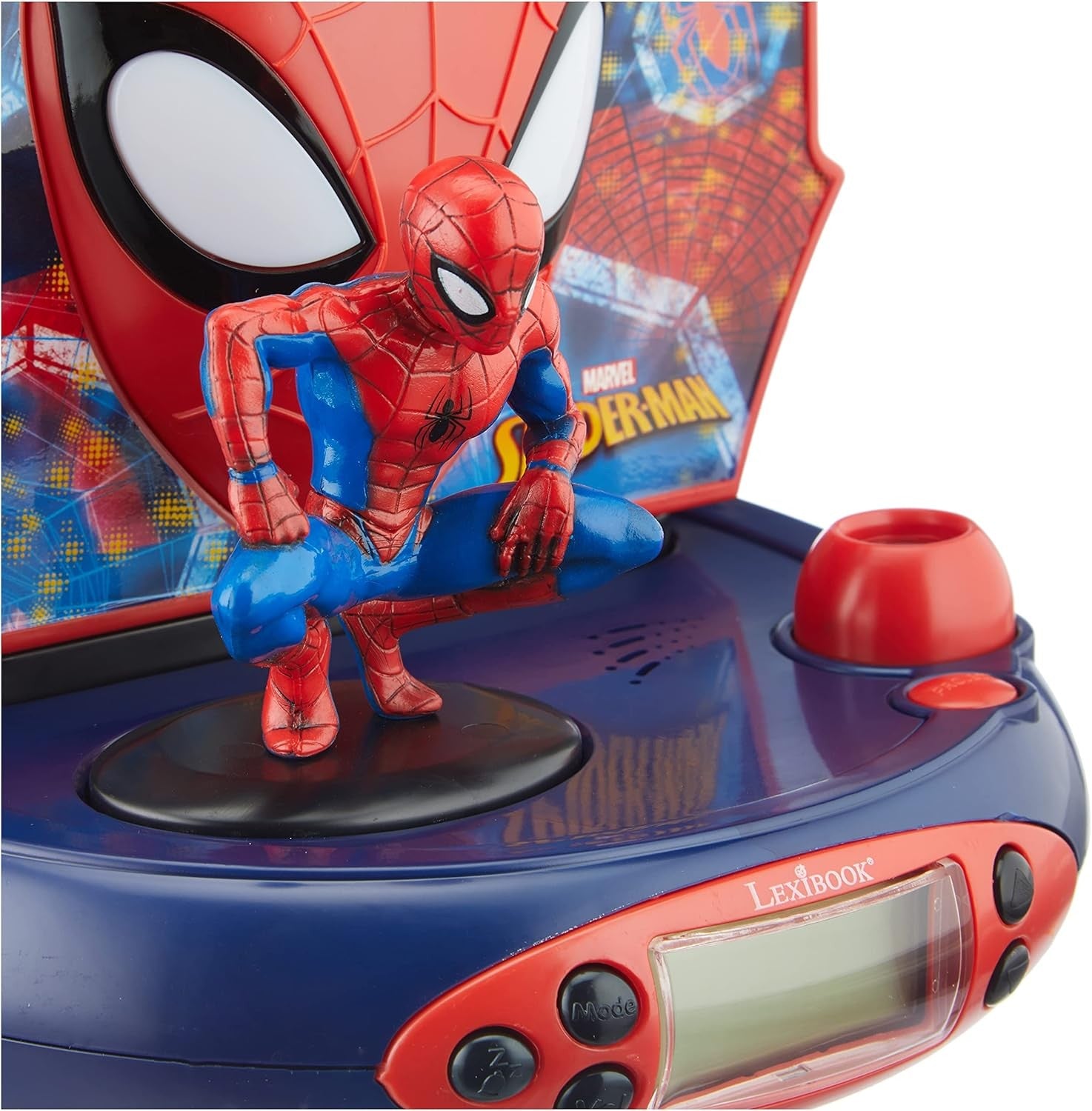 Kids Superhero Projector Alarm Clock Night Light Sound Effects Battery