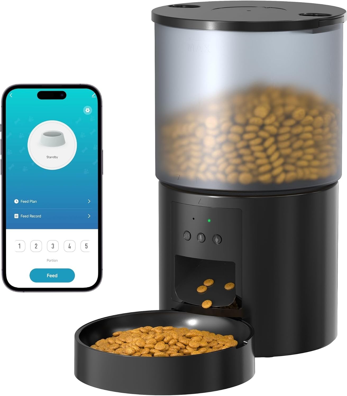 WiFi Automatic Pet Feeder 4L App Control Food Dispenser Timer Feed