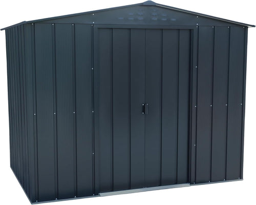 Duramax 8x6 Garden Shed Anthracite Grey Metal Outdoor Storage