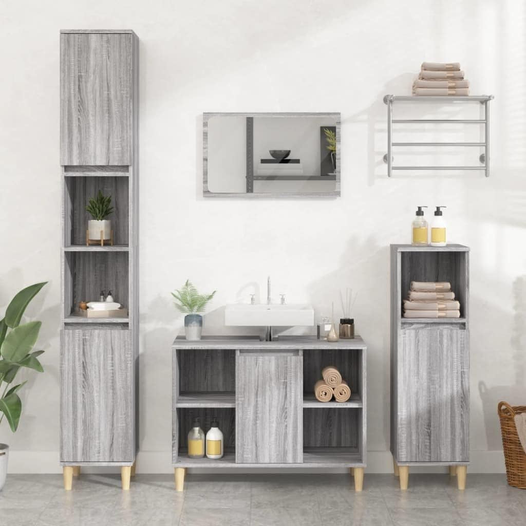 Grey Sonoma Bathroom Vanity Cabinet with Door & Shelves | Modern Under Sink