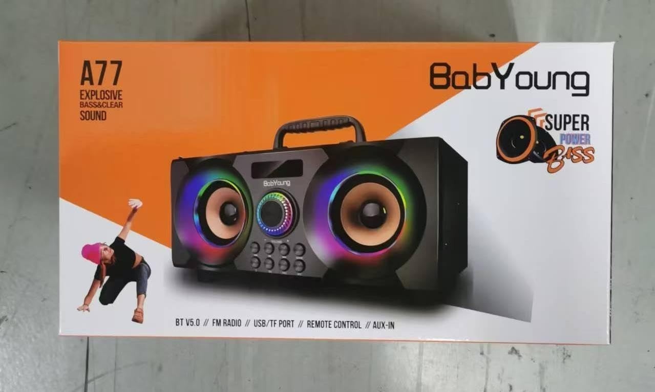 80W Portable Bluetooth Speaker Subwoofer Bass LED Lights FM MP3 USB AUX