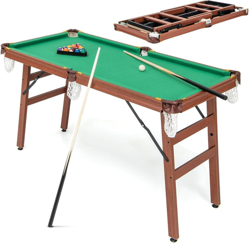 Compact Foldaway Pool Game Table 4FT Portable Snooker Set Home Office