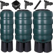 230L Green Garden Water Butt Set with Stand, Tap & Filler Kit