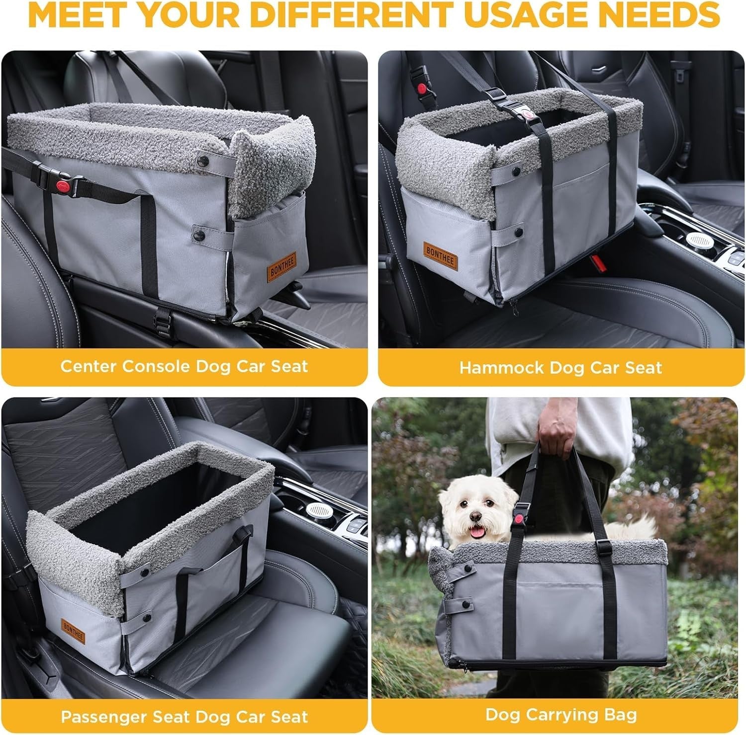 Dog Booster Seat Centre Console Pet Travel Carrier Safety Harness