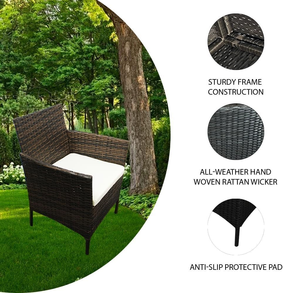 4 Seater Rattan Garden Furniture Set Outdoor Patio Sofa Glass Table