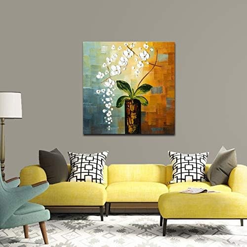 Large Hand-Painted Floral Canvas Wall Art Modern Abstract 100 cm