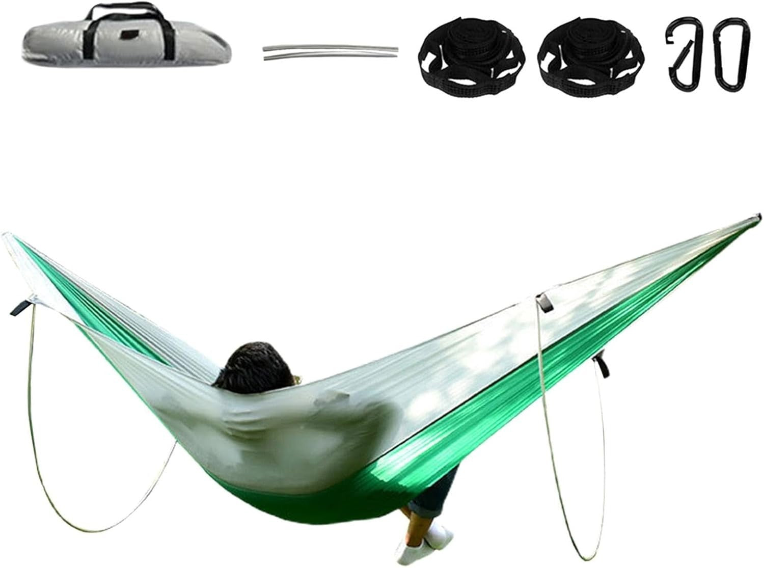 Outdoor Camping Hammock with Support Poles – Waterproof, Portable Travel