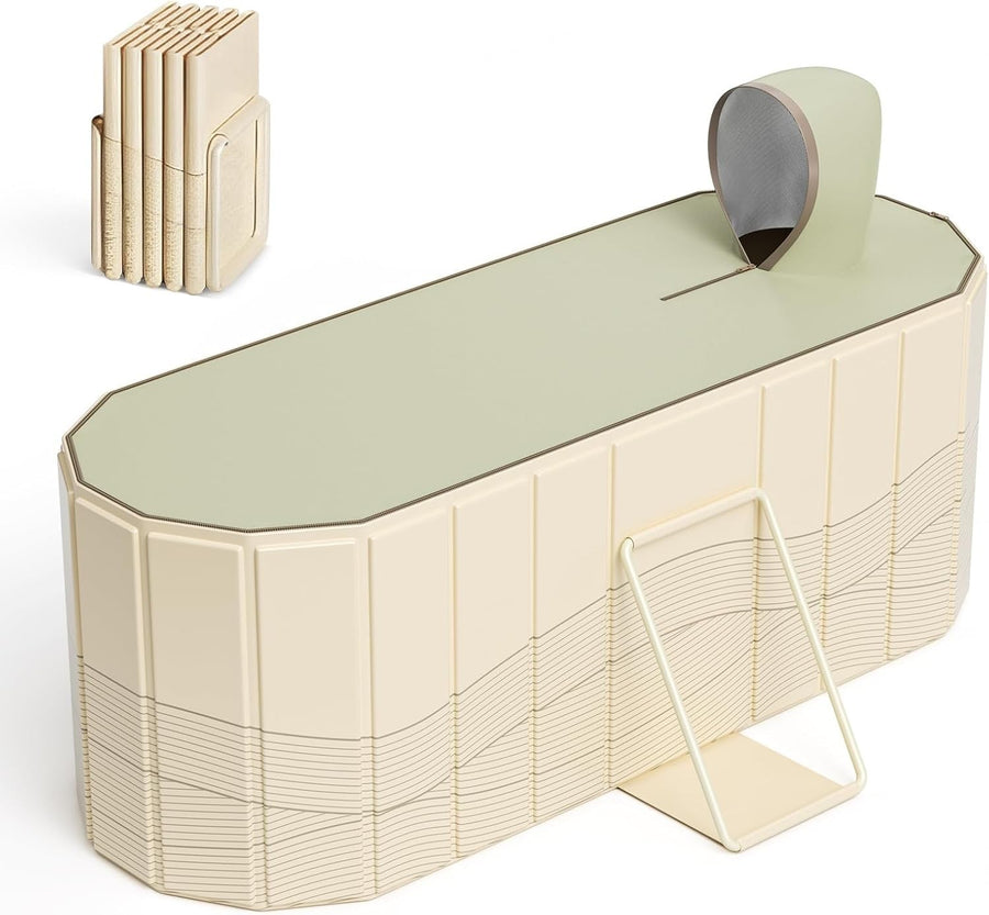 Portable Foldable Bathtub 150x55x50cm with Cover & 2 Drain Pipes | Ice Bath Tub