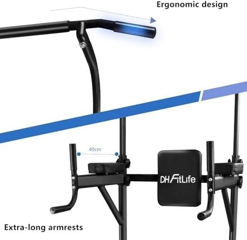Adjustable Power Tower Dip Station Pull Up Bars Home Gym Rack