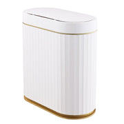 2.5 Gallon Touchless Bathroom Bin Motion Sensor White Gold
