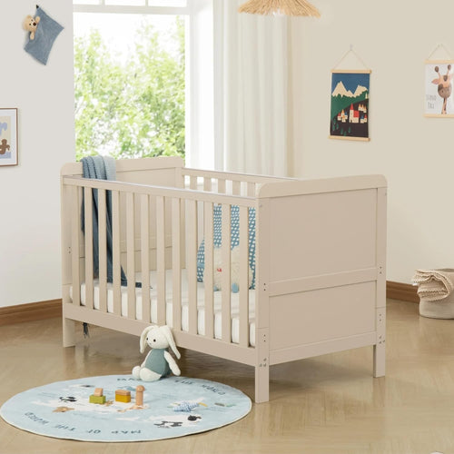 Convertible Baby Cot Bed Toddler Bed Adjustable Height Protective Teething Rails
