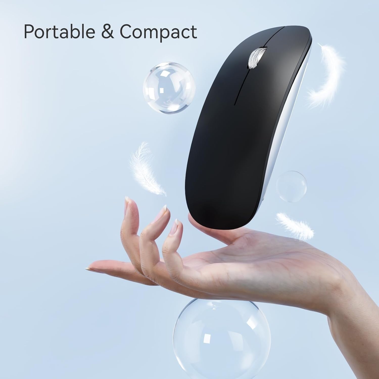 Ultra Slim Silent Bluetooth Mouse Triple Mode Ergonomic Rechargeable Laptop