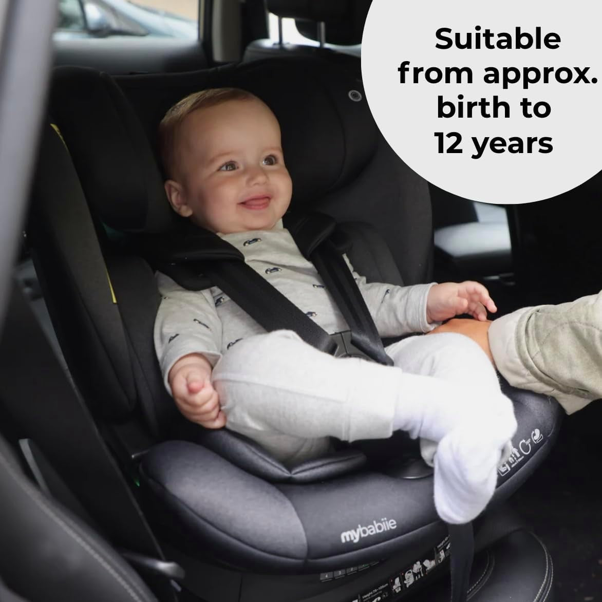 360° Rotating i-Size Baby Car Seat ISOFIX R129 Birth–12Y Support Leg
