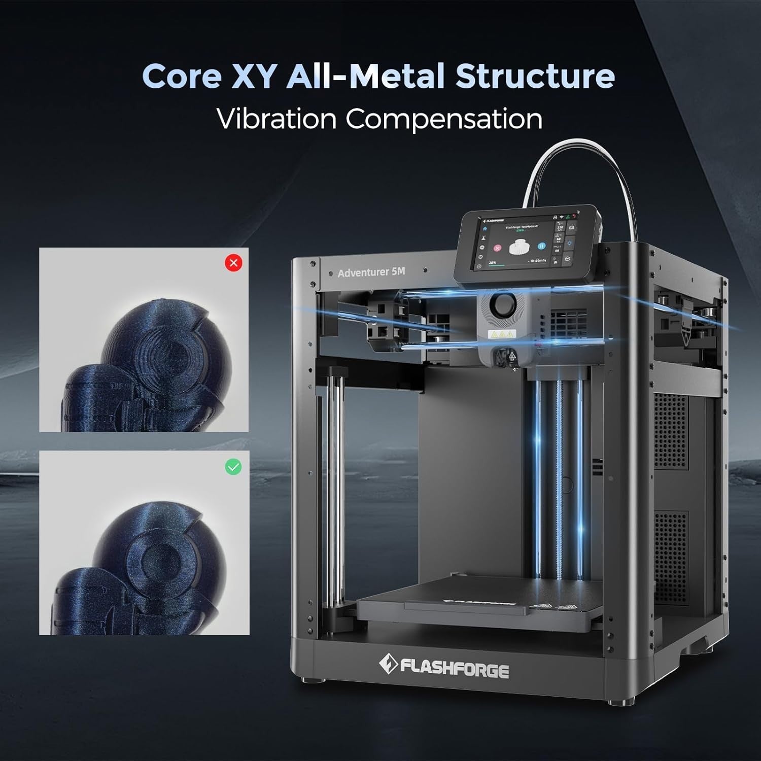 High Speed Core XY 3D Printer Auto Leveling 600mm/s Direct Drive