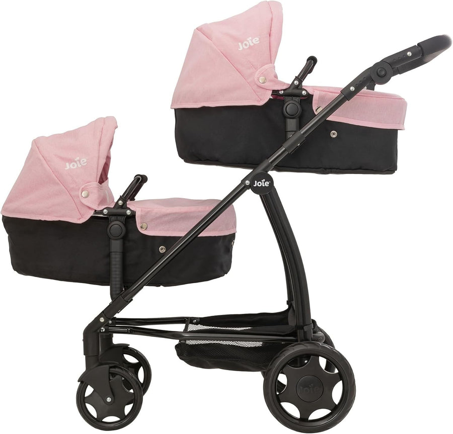 Twin Doll Pushchair Double Pram Adjustable Handle Folding Stroller 45cm