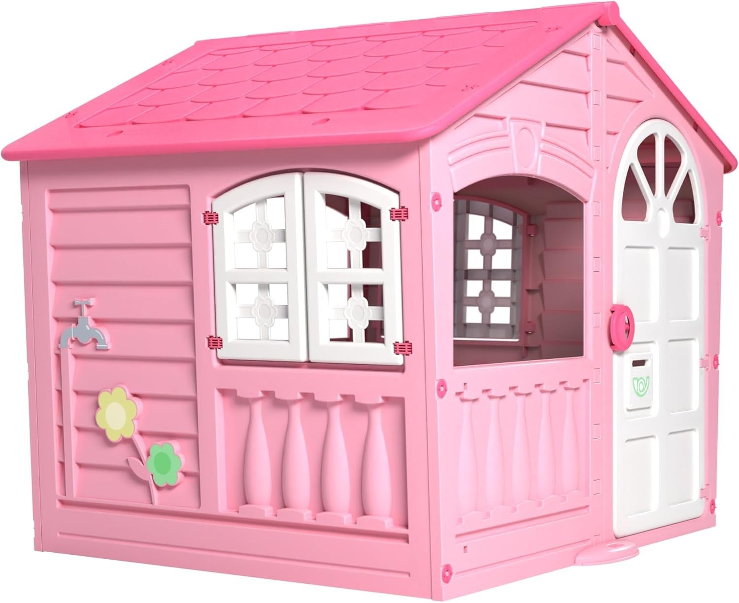 Kids Plastic Playhouse Pink Indoor Outdoor Garden House Ages 2+