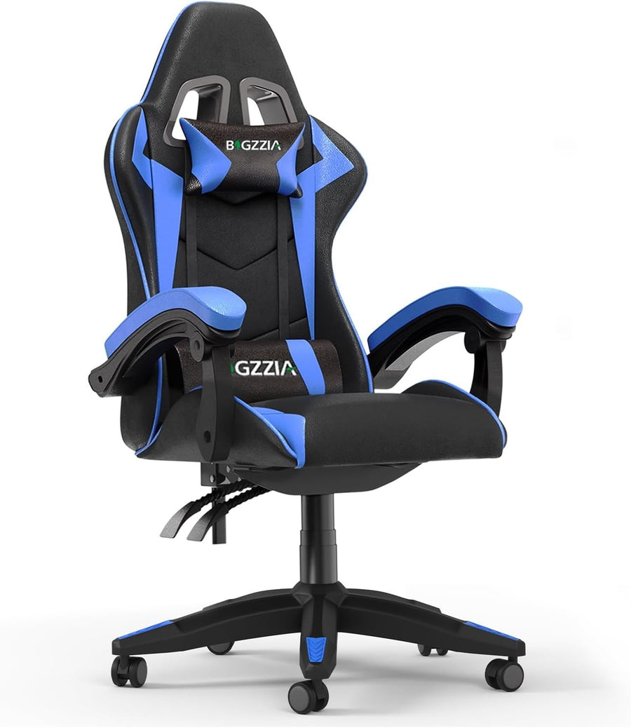 Ergonomic Gaming Chair Blue Reclining Adjustable Office PC Seat