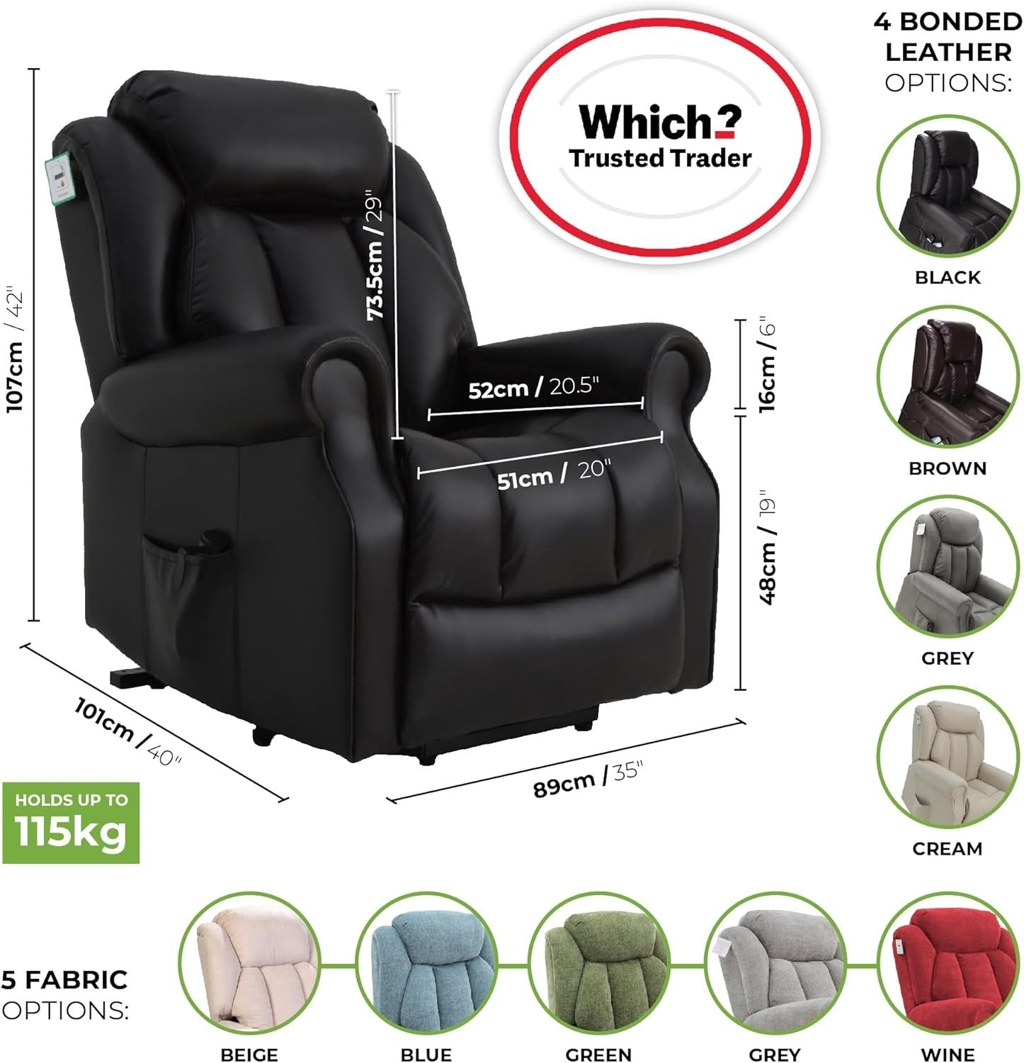 Dual Motor Lift Recliner Chair Heat Massage Leather Riser Mobility Support Black