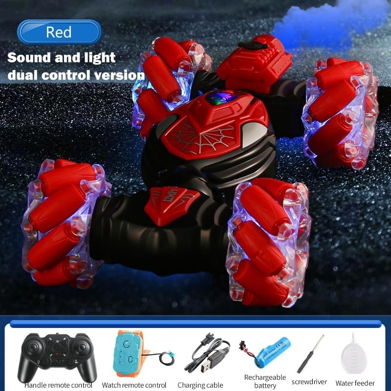 RC Drift Stunt Car w/ LED Lights & Spray Effects, 360° Rotation Remote Control
