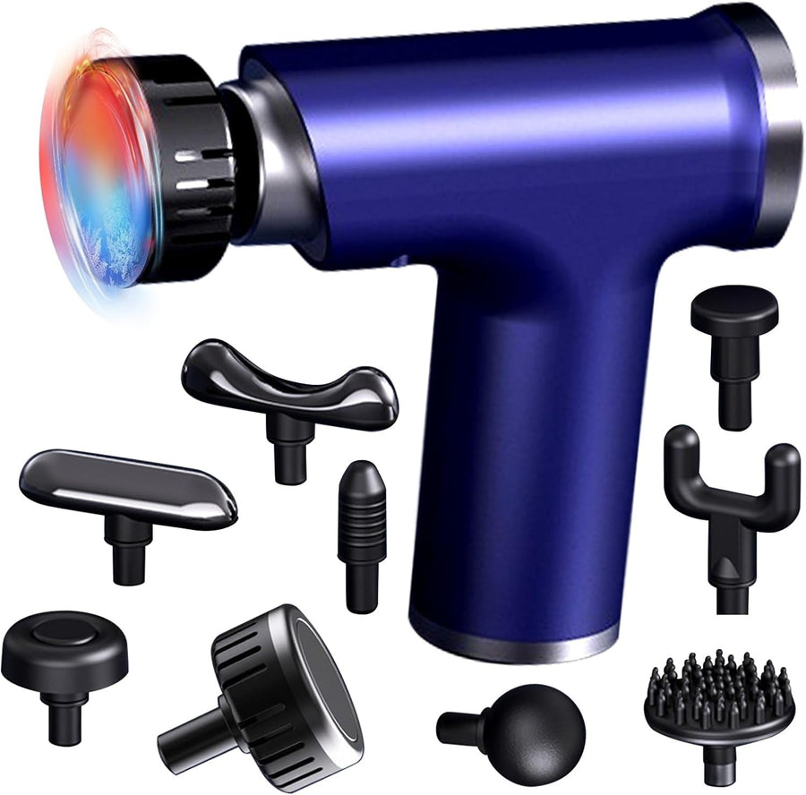 Hot Cold Percussion Massage Gun LCD Touch Deep Muscle Recovery 9 Attachments
