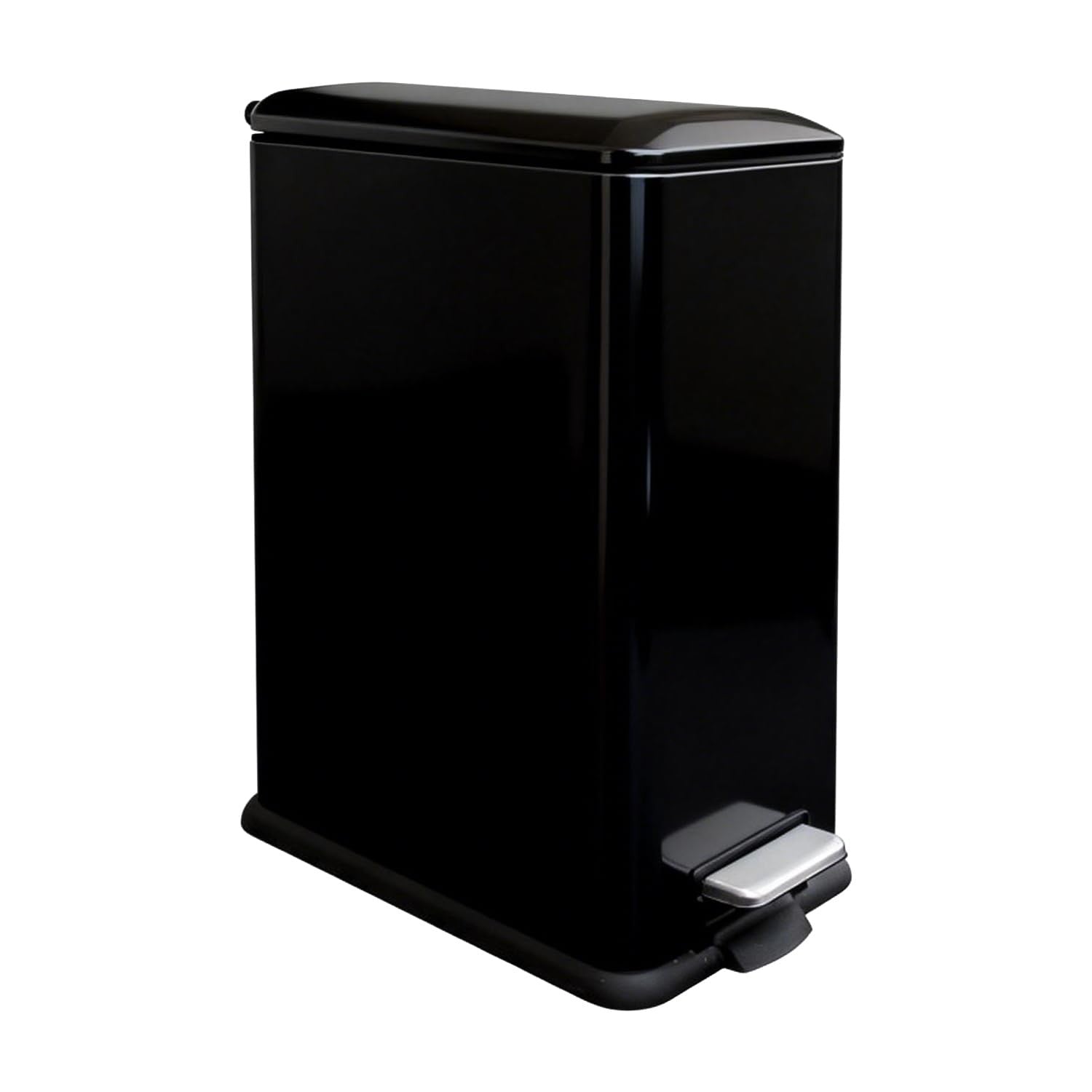 45L Kitchen Pedal Bin Soft Close Stainless Steel Black