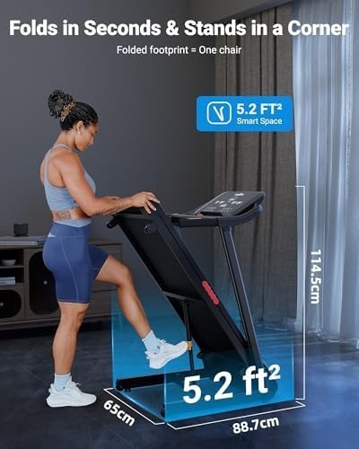 Foldable 12% Incline Treadmill 3HP Home Gym Running Belt 1-14KM/H