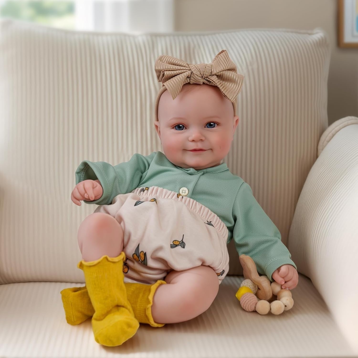 20” Reborn Baby Doll Soft Cloth Body Smiling Newborn Girl