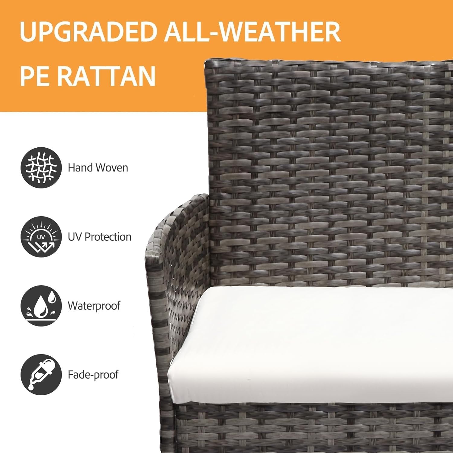 4 Seater Rattan Garden Furniture Set Patio Outdoor Dining Sofa Table Grey