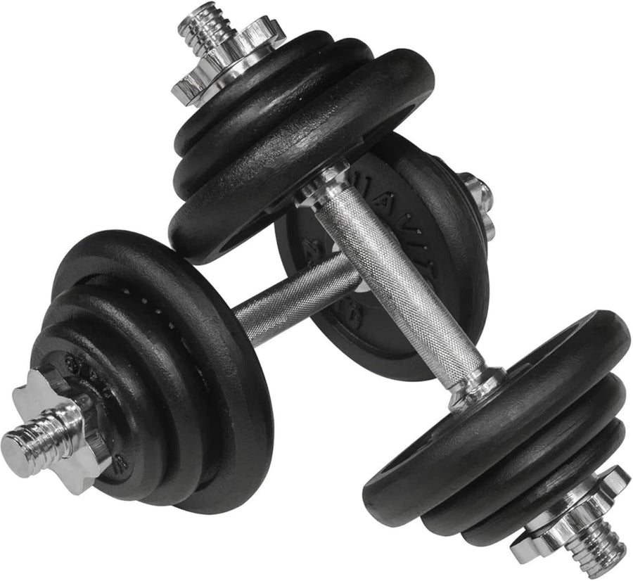 Cast Iron Adjustable Dumbbell Barbell Set 15–30kg Home Gym Weights