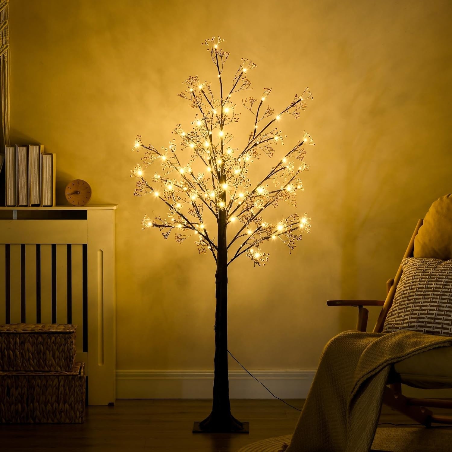 150cm Pre-Lit Gypsophila Blossom Tree Light Warm White LED Floral Home Decor