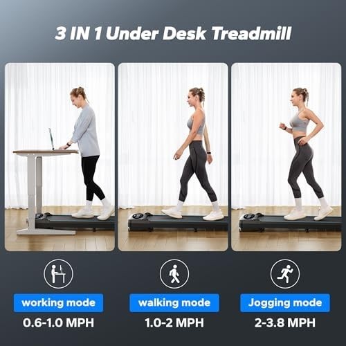 Foldable Under Desk Walking Treadmill 6KM/H Home Office LED Remote