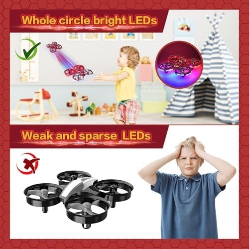 Mini Drone RC Quadcopter for Kids 3D Flip Altitude Hold 30min Flight Gift 6-14