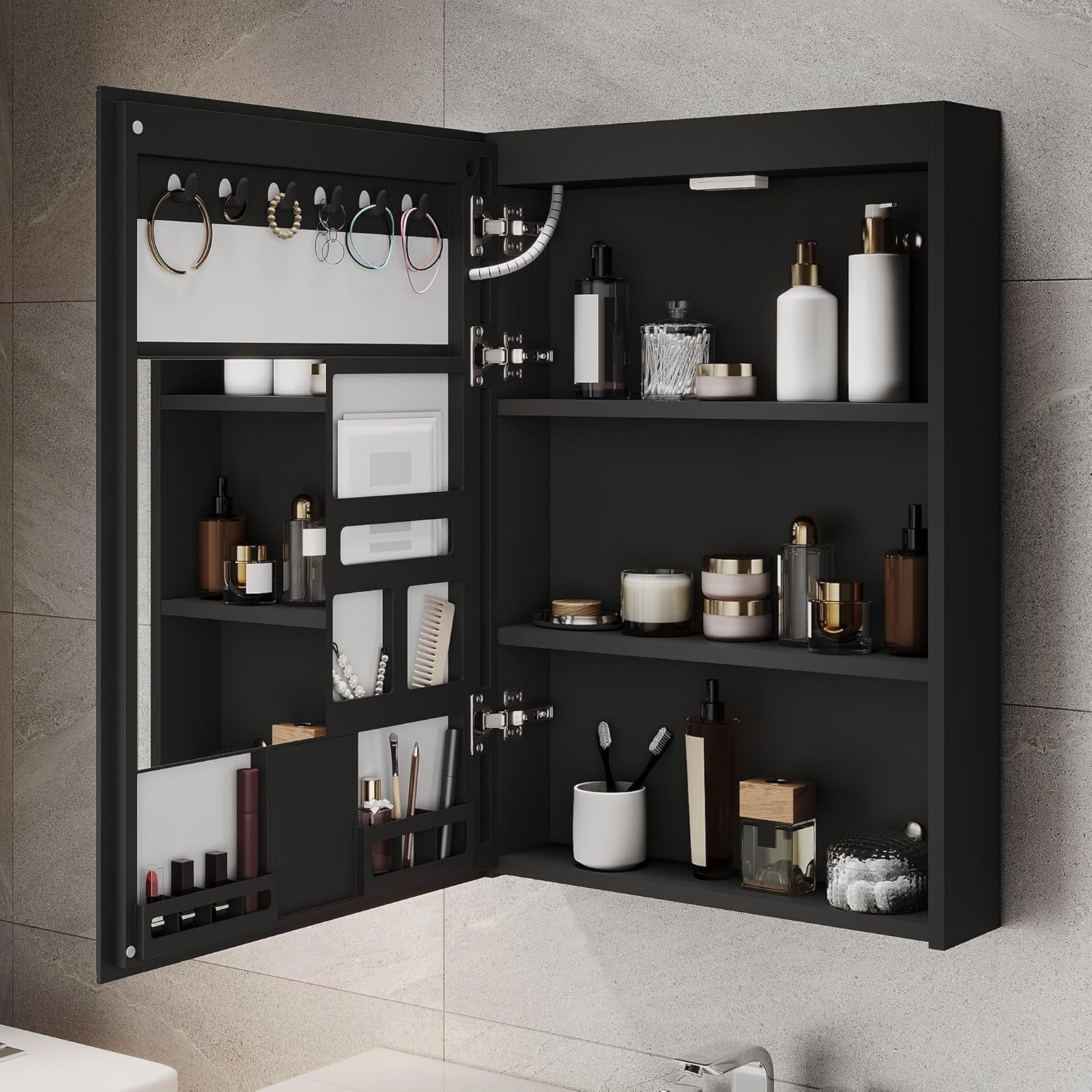 LED Bathroom Mirror Cabinet 485x700mm with Shaver Socket & Demister