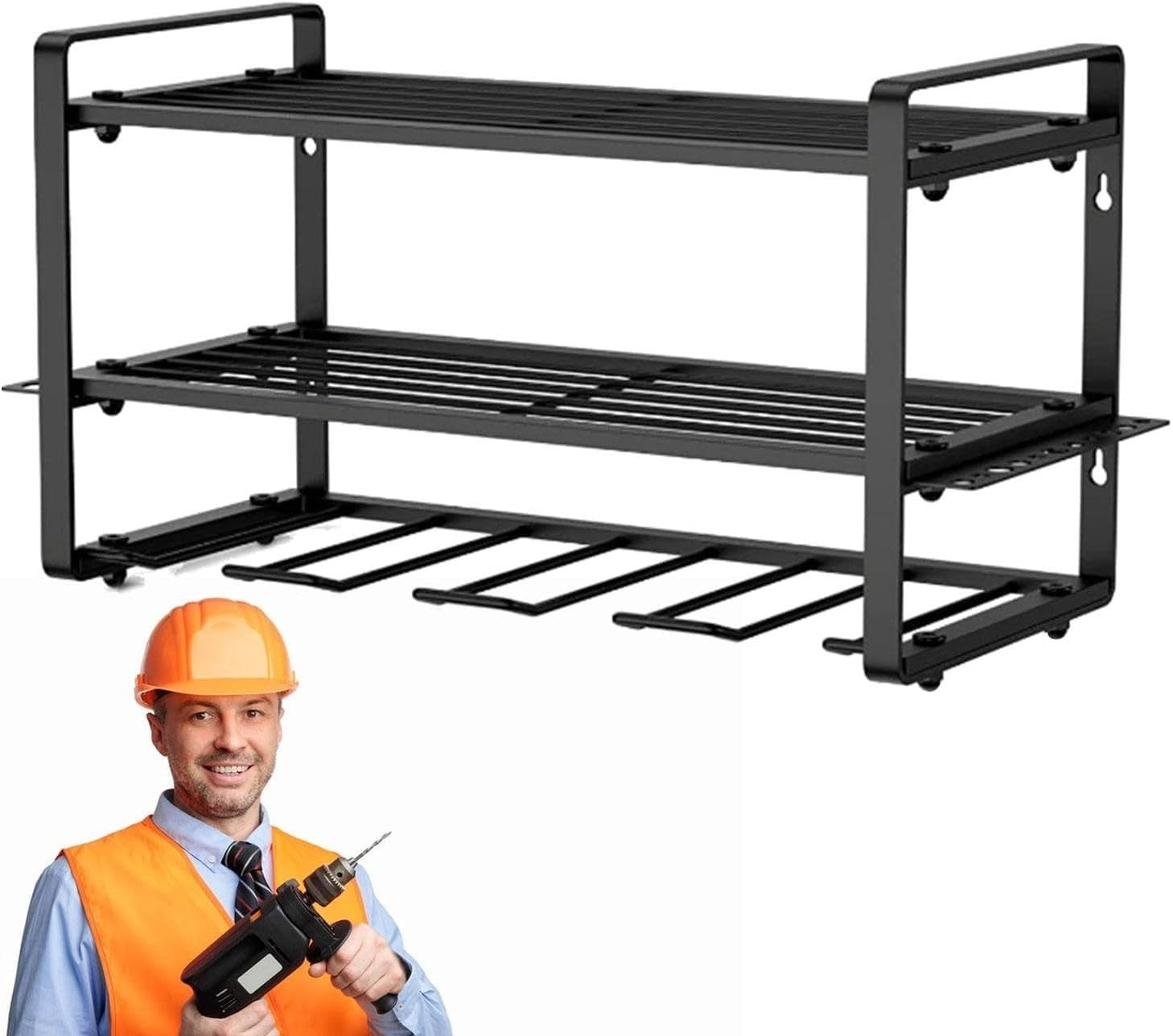 Heavy Duty Power Tool Wall Organizer Floating Drill Storage Rack