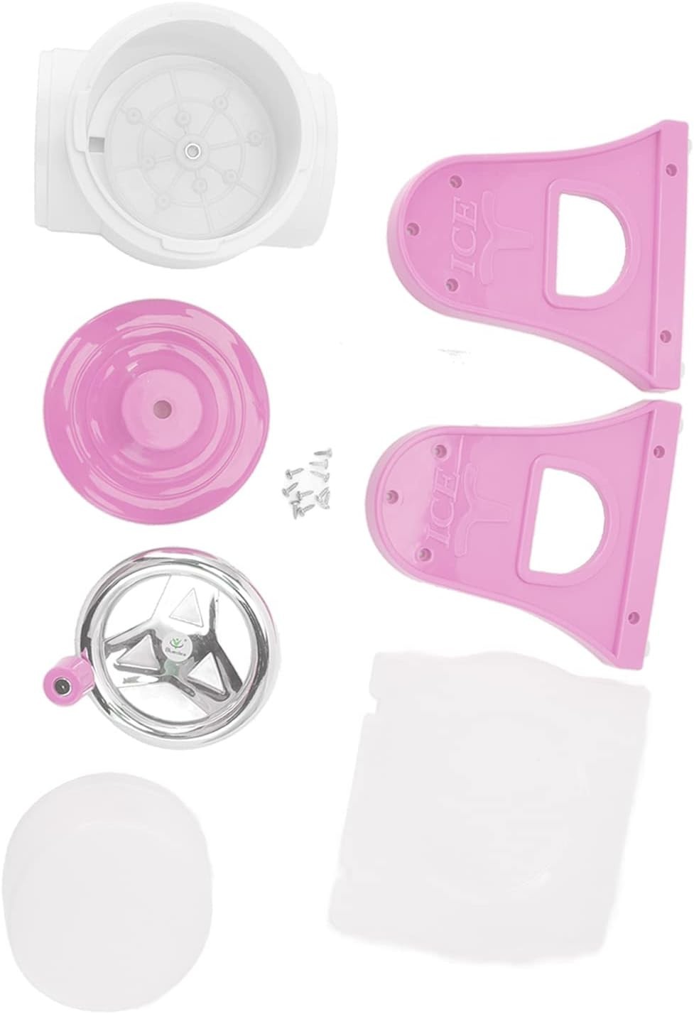 Manual Ice Crusher Shaved Ice Maker Portable Slush Snow Cone Pink