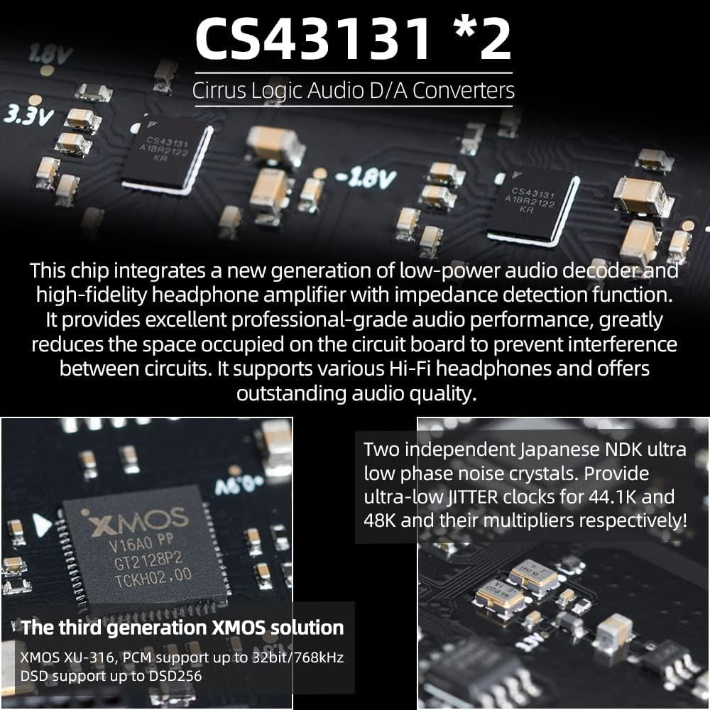 High-Fidelity MQA Audio DAC 32bit/768kHz DSD256 OLED Balanced Output