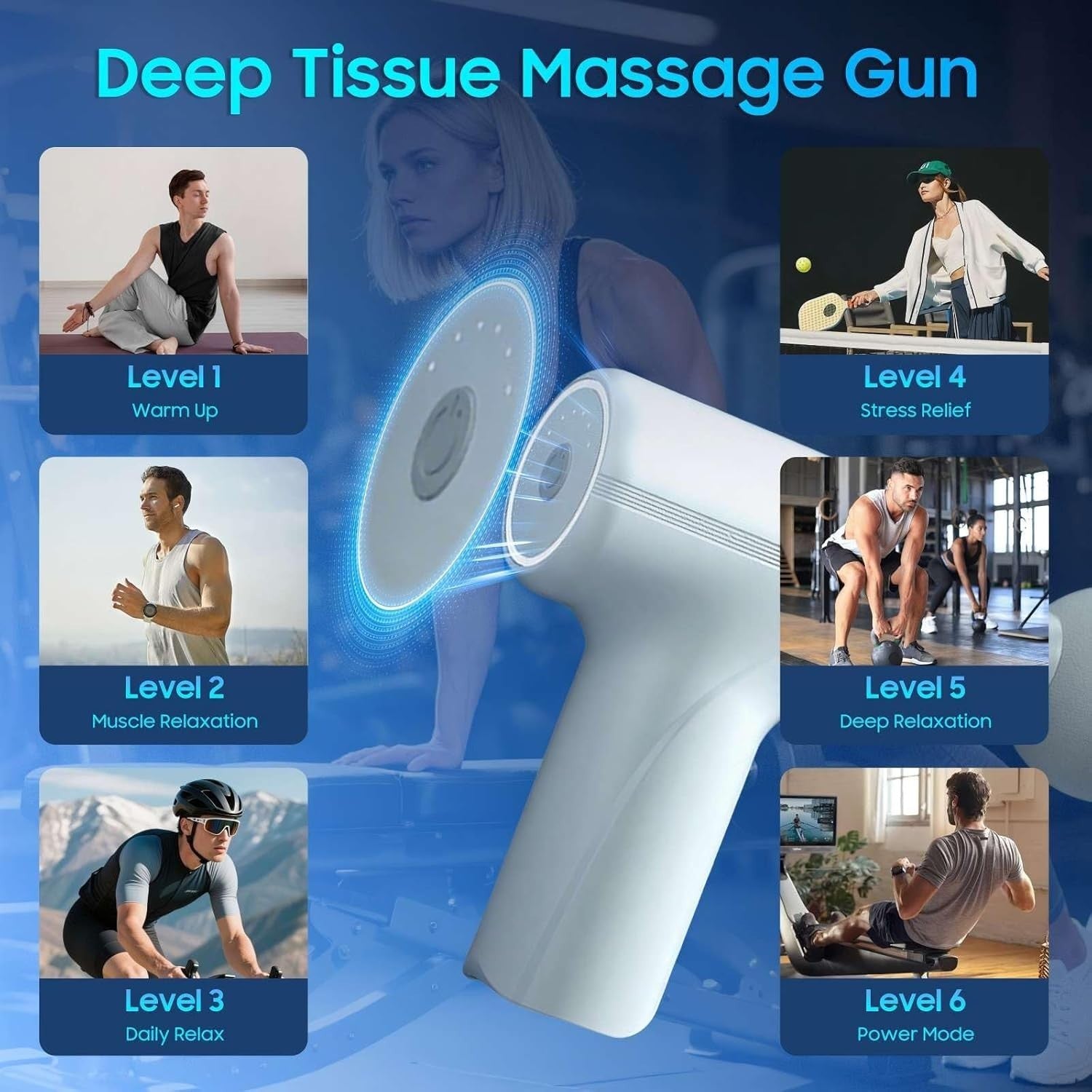 Deep Tissue Massage Gun with Heat Head Portable Percussion Muscle Recovery