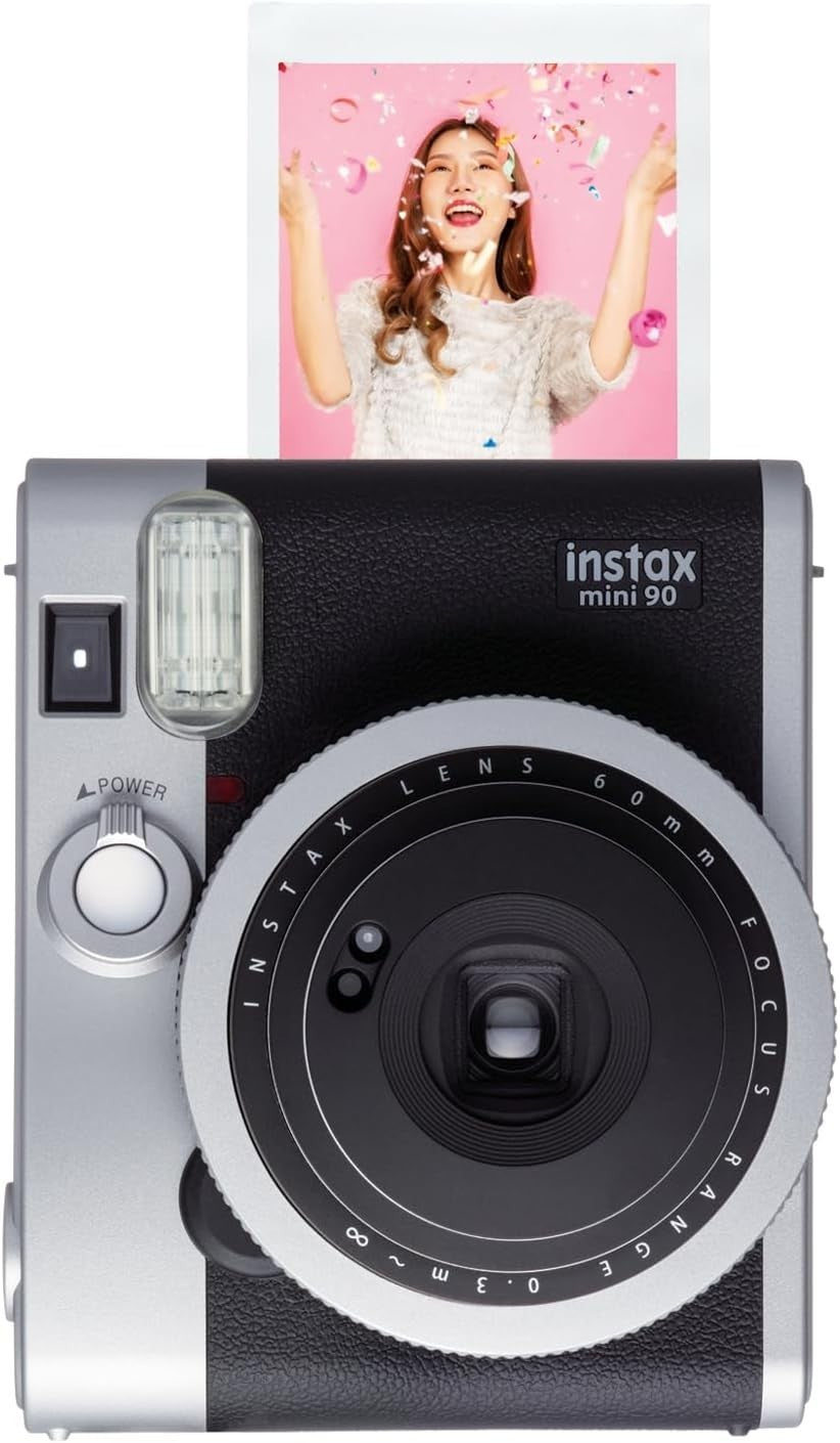 Instant Camera Black Retro Classic Mini Film Camera Flash Modes