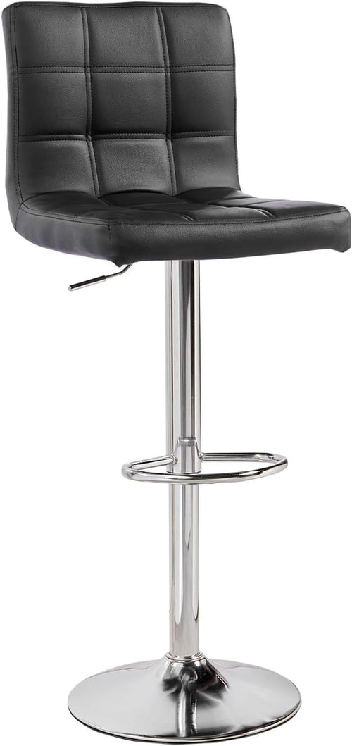 Black Swivel Bar Stool | Adjustable Height Gas Lift, Modern
