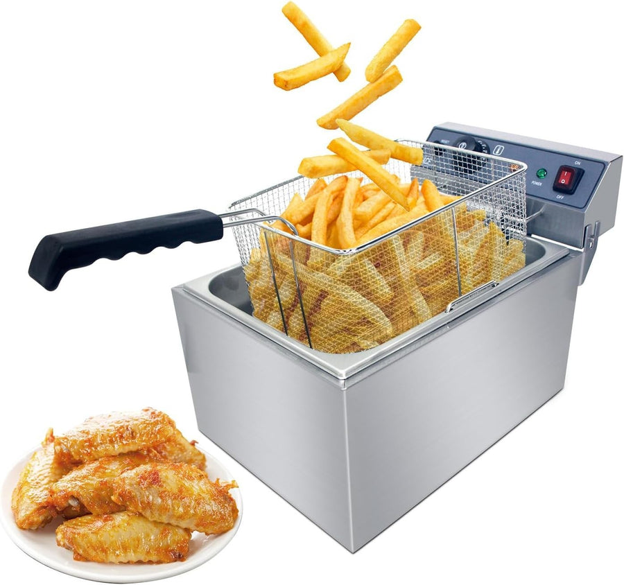 17L Electric Deep Fat Fryer 3000W Stainless Steel Countertop Chip Fryer