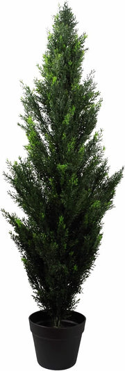 120cm Artificial Cedar Cypress UV Protected Topiary Tree in Weighted Pot Decor