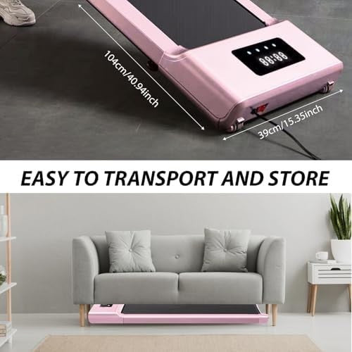 Under Desk Walking Treadmill 1–12km/h Quiet Portable Running Pad w/ App & Remote