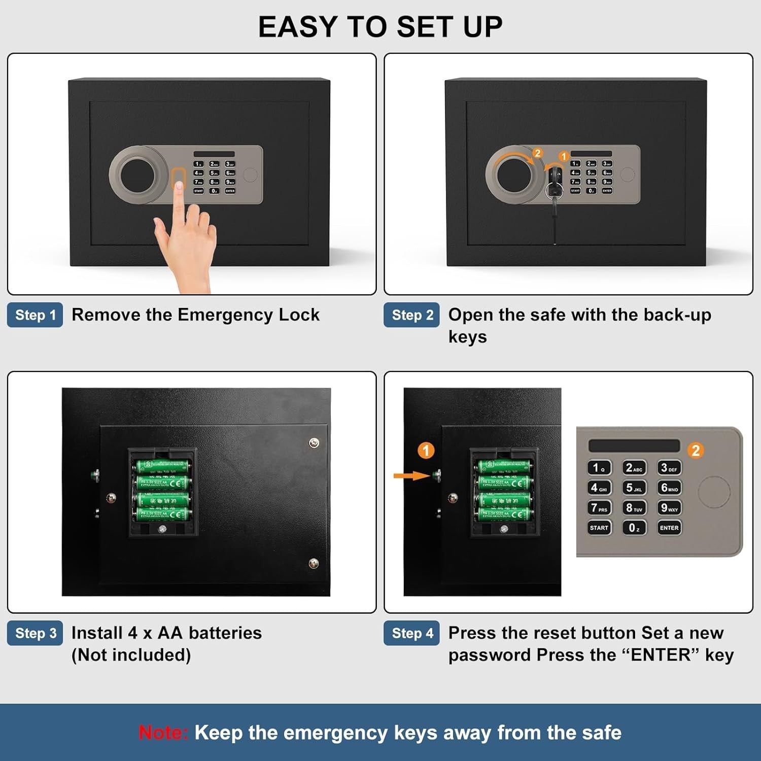 16L Digital Safe Box Heavy Duty Steel Alarm Security Safe Lock