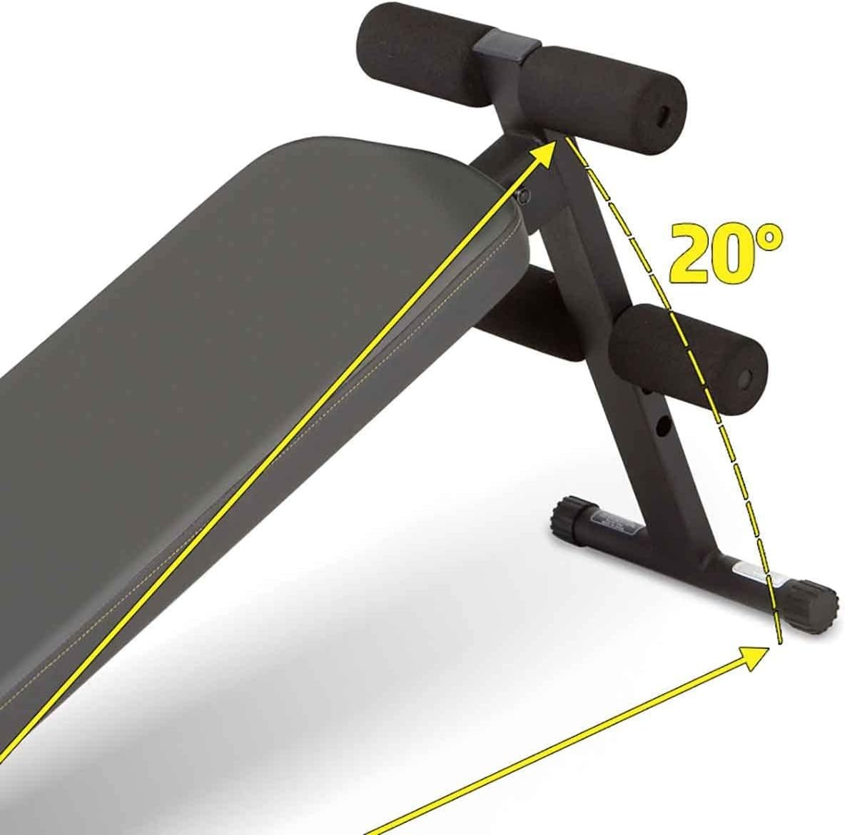 Fixed Decline Ab Bench Core Trainer 20° Slanted Home Workout