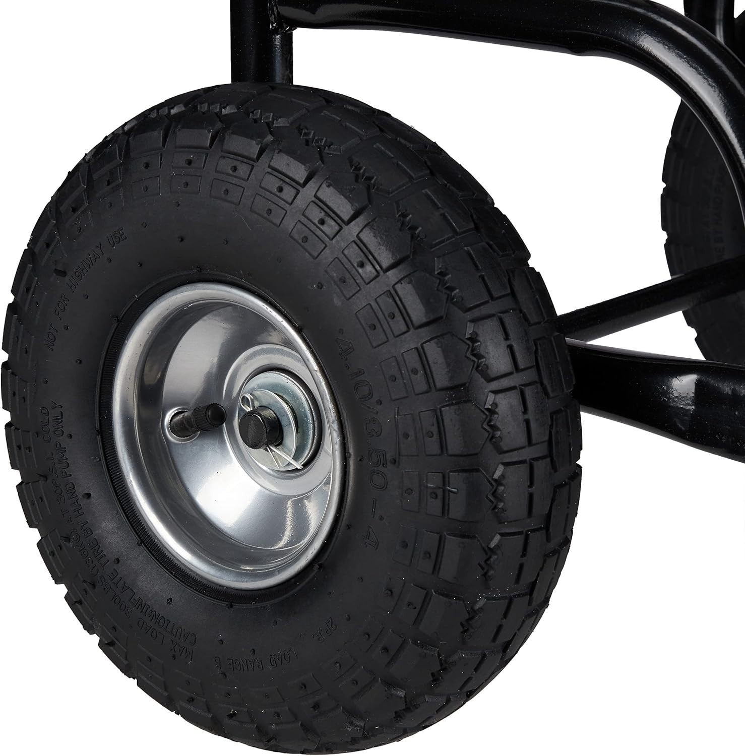 Heavy Duty Steel Firewood Trolley with Pneumatic Tyres for Easy Log Transport
