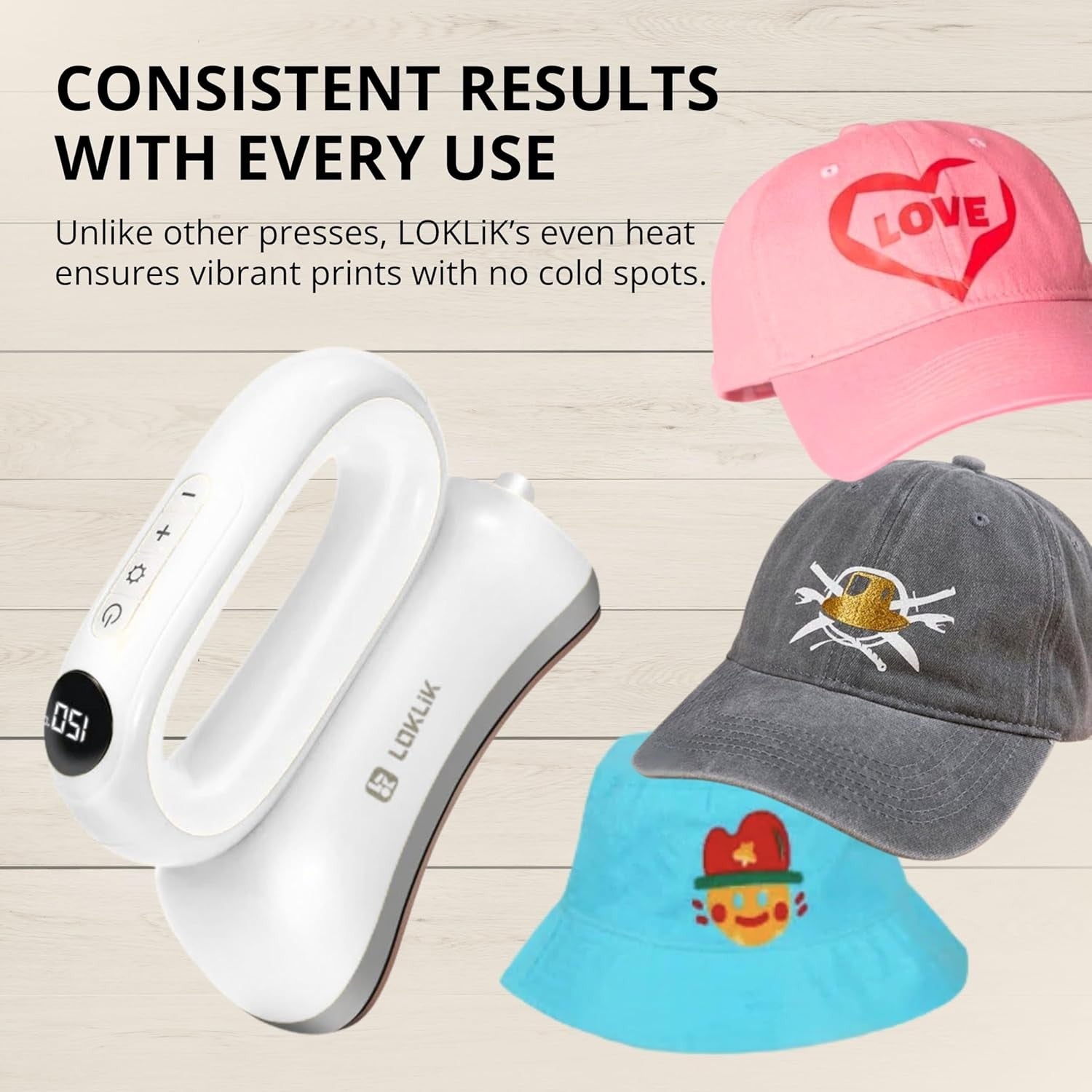 Hat Heat Press Machine Mini Cap Heat Transfer Tool Adjustable Temp