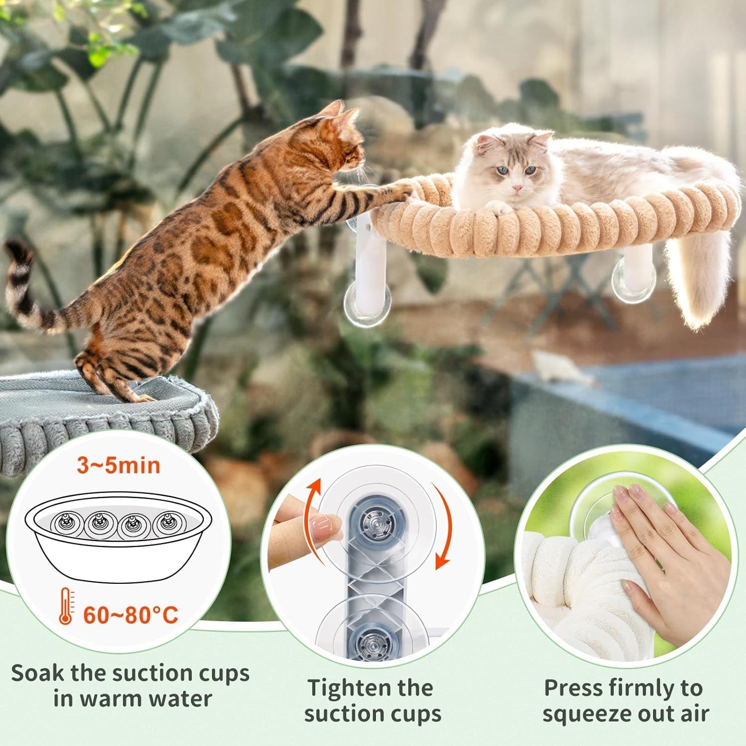 Cat Window Perch Bed Foldable Suction Cup Hammock Washable Cushion