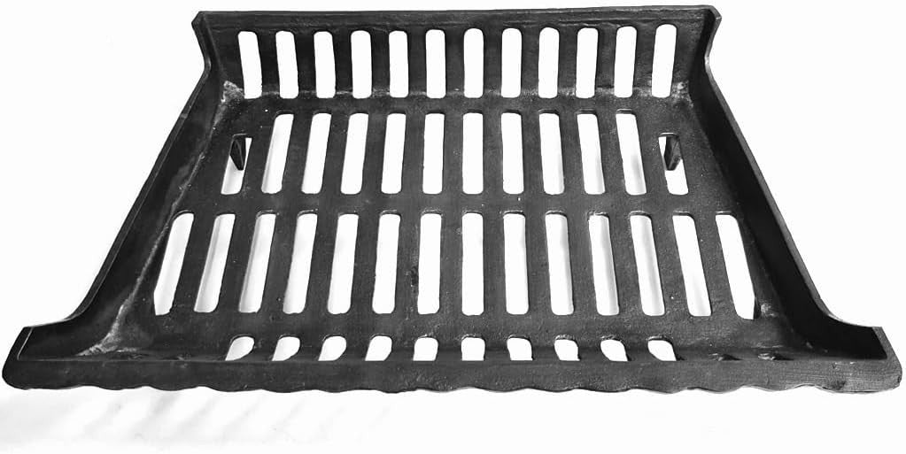 24" Cast Iron Fire Grate Heavy Duty Log Basket for Open Fireplace Heat Boost